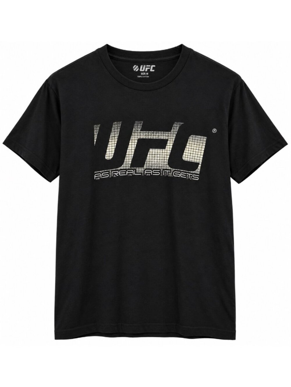 UFC Mens Black T-Shirt "As Real As It Gets" Graphic Tee Size M 100% Cotton
